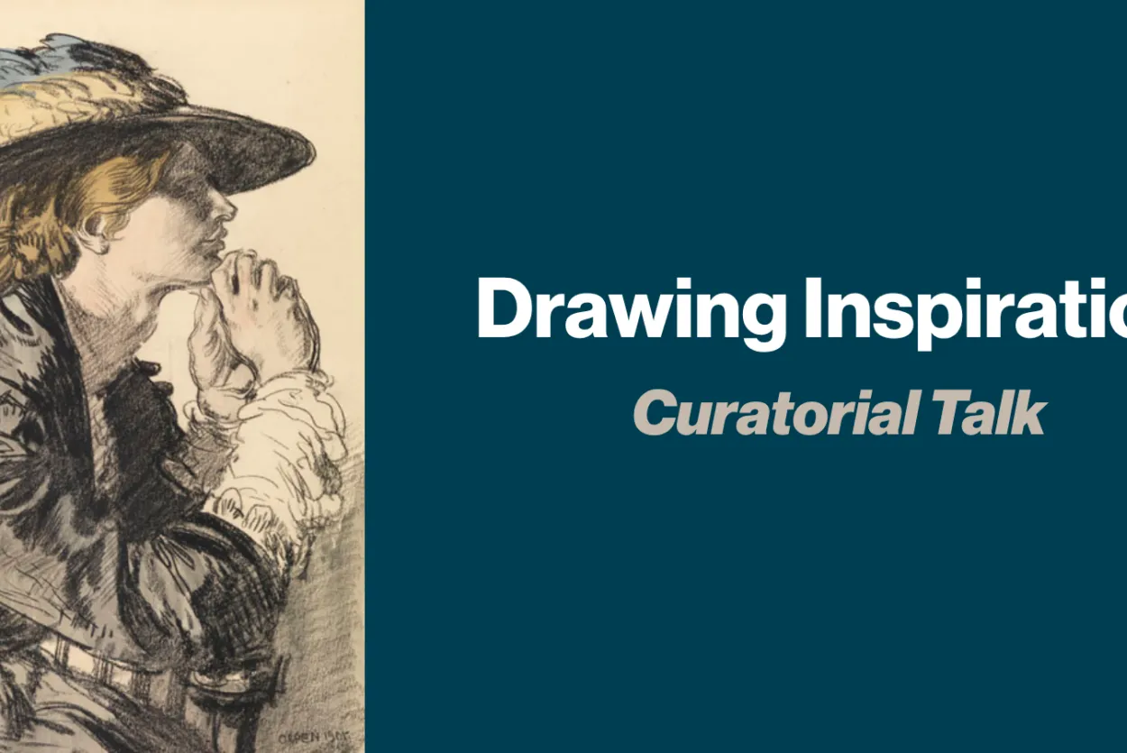 Drawing Inspiration: Curatorial Talk on a blue background