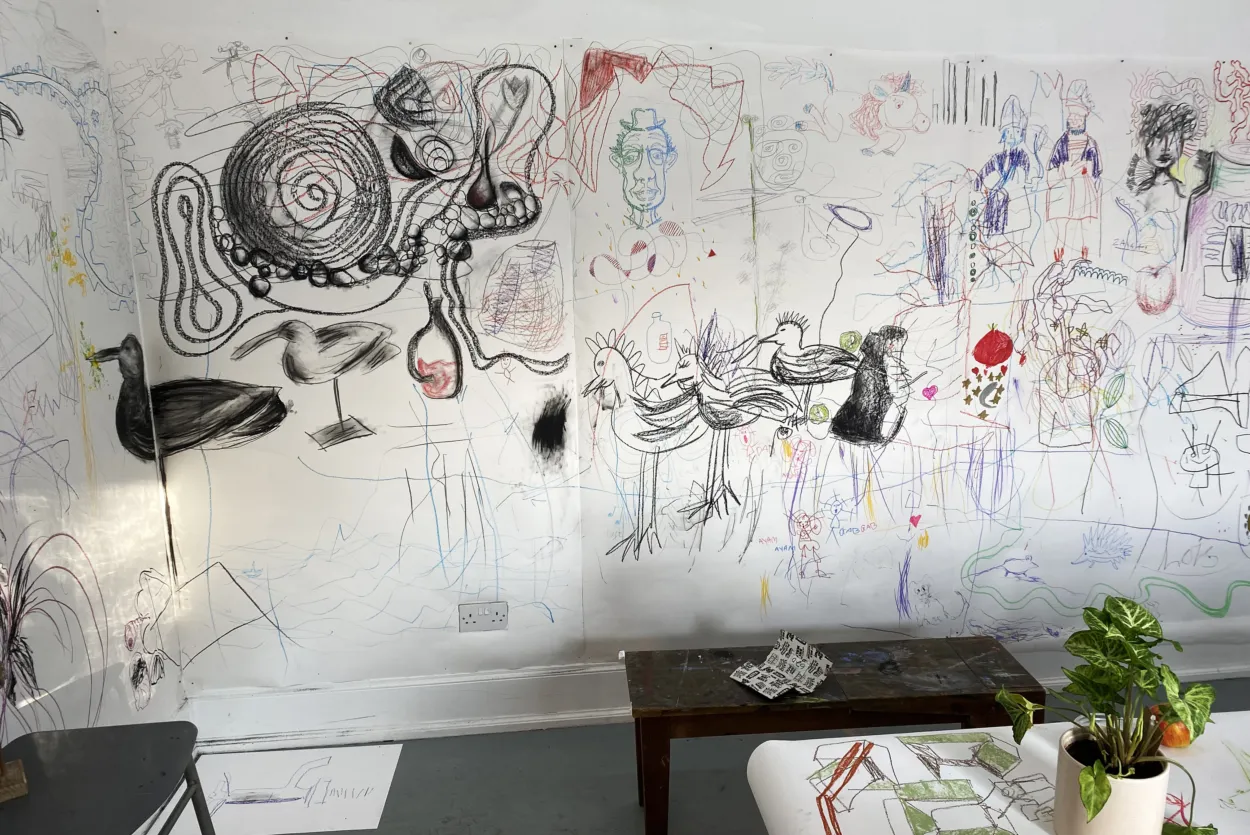 The drawing wall during our 'Big Draw' 2025
