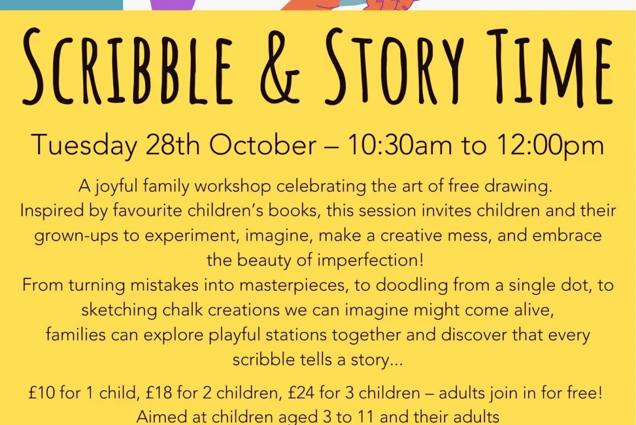 Poster advertising the event with all details about how to enter, etc. There is also the Big Draw Festival's 'Drawn Together' banner on it.