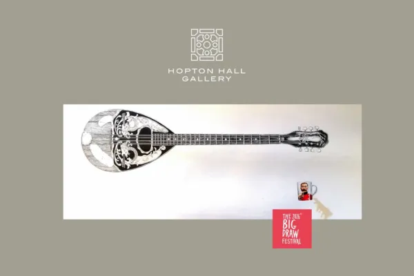 a musical instrument and a coffee mug