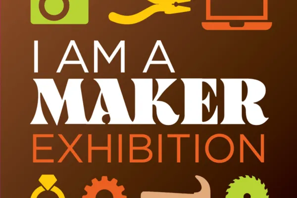 I Am A Maker Exhibition logo in brown