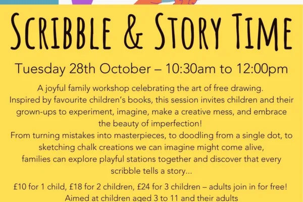 Poster advertising the event with all details about how to enter, etc. There is also the Big Draw Festival's 'Drawn Together' banner on it.